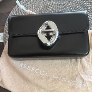 Rebecca Minkoff Black Shoulder Bag/Clutch with Silver Accent - Like New